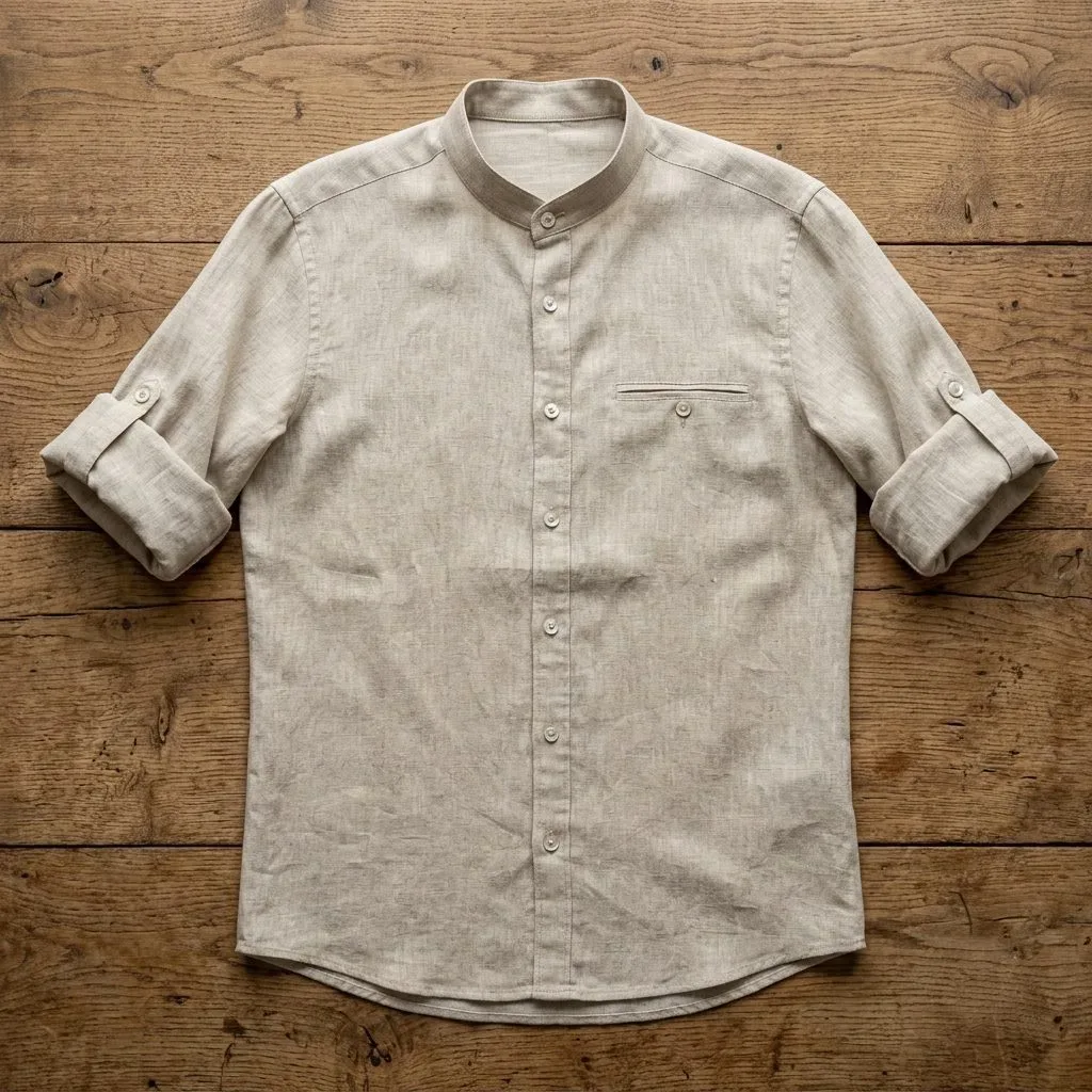 Premium Pure Linen Casual Mandarin Shirt
